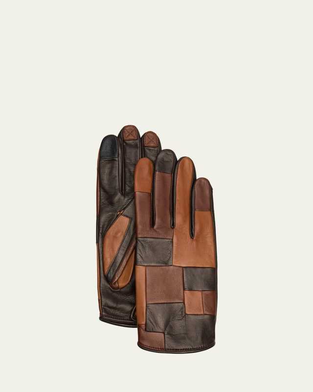 Lady Patchwork Leather Gloves